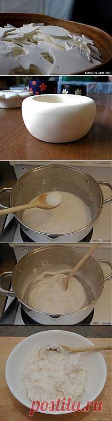 Homemade snow-white clay ..
