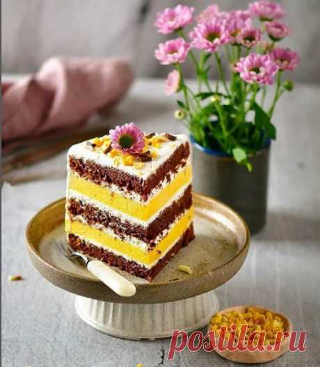 Торт «Шоколад - Манго» 🎂🍫🥭

 🍫Бисквит шоколадный:
Ингредиенты
Мука 190 г
Какао 40 г
Сода 2/3 чл
Разрыхлитель 0,5 чл
Сахар 180 г
Ванильный сахар 20 г
Соль 0,5 чл
Теплое молоко 210 г
Яйцо 2 шт (категория С2)
Мягкое сливочное масло 45 г
Растительное масло 45 г
Приготовление:
Разогреть духовку до 160 градусов.
Взбить сливочное масло сахаром и солью. Добавить яйца и растительное масло, взбить.
Отдельно просеять муку, какао, соду и разрыхлитель.
Добавить к маслу частями суху...