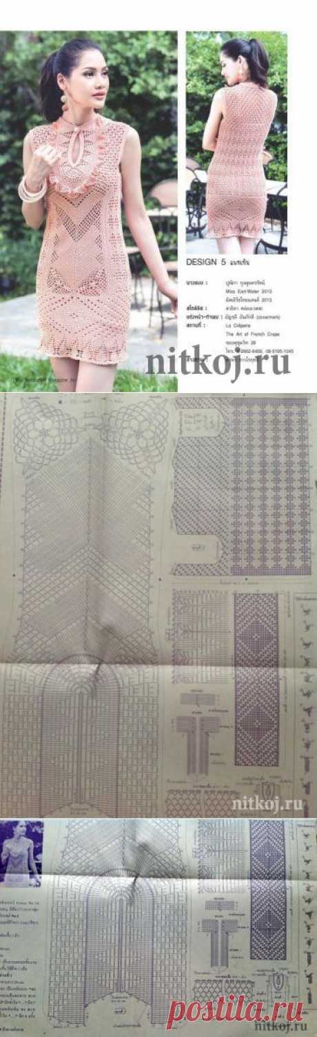Тайское филейное платье крючком » Ниткой - вязаные вещи для вашего дома, вязание крючком, вязание спицами, схемы вязания