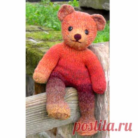 Мишка Вера Вязаная спицами классическая игрушка. Описание