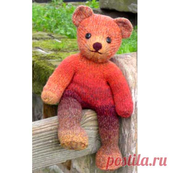Мишка Вера Вязаная спицами классическая игрушка. Описание