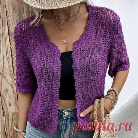 Ажурная кофточка спицами