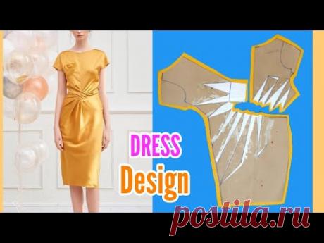 Thiết kế Đầm xếp ly eo giấu bụng cực thời trang |dress design |Lena Sewing |