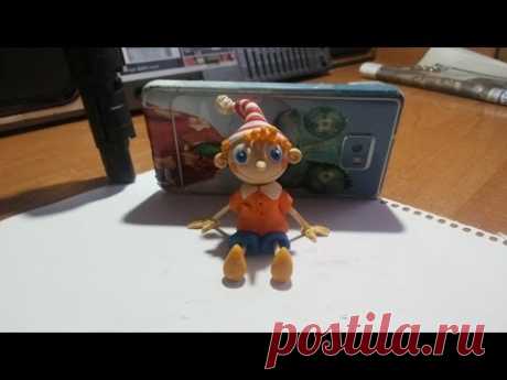 Лепим Буратино подставка для смартфона из FIMO kids - МАСТЕР-КЛАСС, кукольная миниатюра