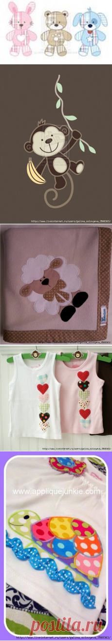 Аппликация для детских вещей: кошки, мышки и свинюшки....
