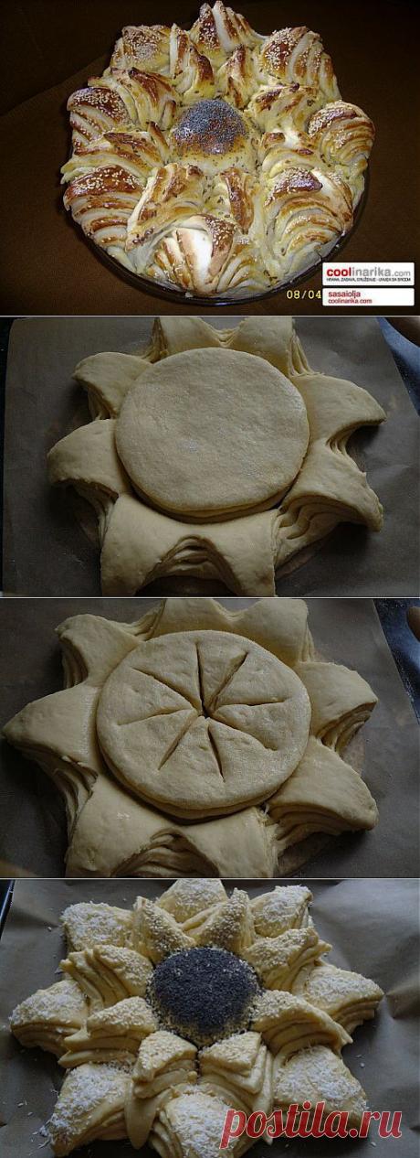 Необычный способ разделки пирога или хлеба..