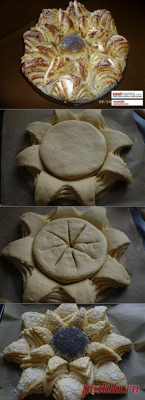 Необычный способ разделки пирога или хлеба..