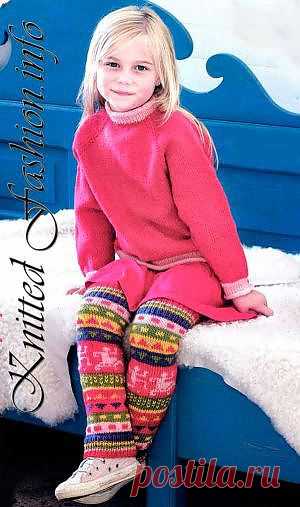 Детские гетры с жаккардовым узором - KnittedFashion.info