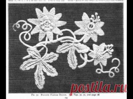 Irish Crochet Lace, Passion Flower motif passion flower motif from Priscilla book no 1 for details and links, visit my website at www.lacefromireland.weebly.commusic by incompetechISRC: US-UAN-11-00...