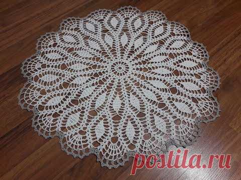 Большая салфетка крючком. Часть 1. Крючок для начинающих. Вязание крючком 2019.