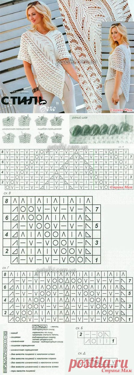 Туника спицами в стиле Бохо из Инета - Вязание - Страна Мам