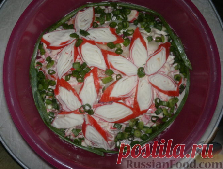 Рецепт: Салат с помидорами и крабовыми палочками на RussianFood.com