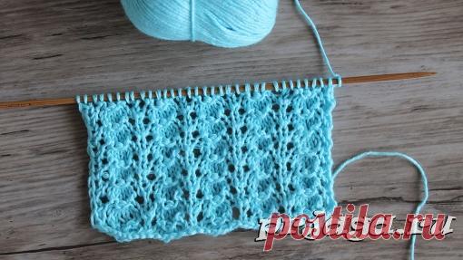 Узор «Ажурный рельеф» спицами