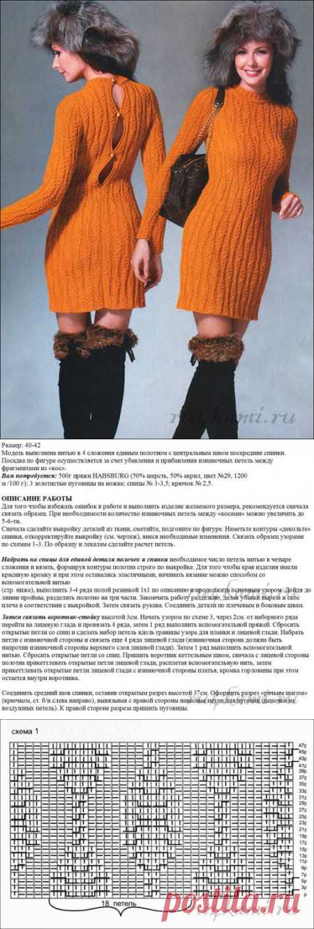 Вязаное платье спицами » Сайт "Ручками" - делаем вещи своими руками