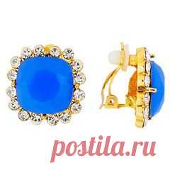 Клипсы под золото Crystal Shik
Бренды Бижутерия 	Crystal Shik, River Island 
Материал: металл под золото, акрил, кристаллы Swarovski. Размер клипс: 2 x 2 см. Изделие гипоаллергенно.
