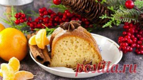 Творожный кекс с мандаринами.