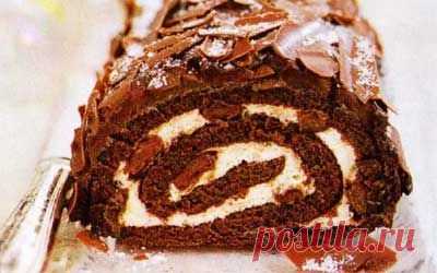 Шоколадный рулет с вишнями | Dessert.forwomen.biz