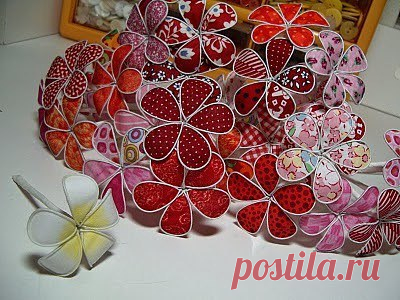 Цветы из ткани на проволоке