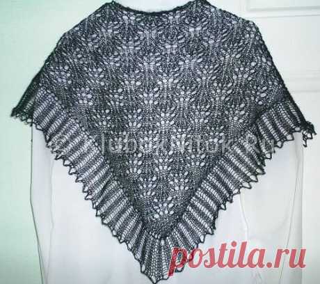 Ажурная серая шаль | Вязание для женщин | Вязание спицами и крючком. Схемы вязания.
