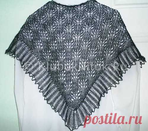 Ажурная серая шаль | Вязание для женщин | Вязание спицами и крючком. Схемы вязания.