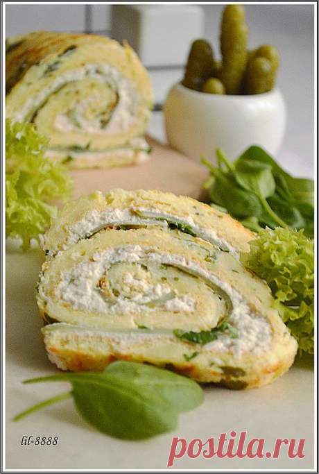 Нежный рулет с курицей и сливочным сыром.. Рецепт c фото, мы подскажем, как приготовить!