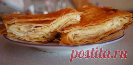Слоеный пирог из лаваша с сыром
