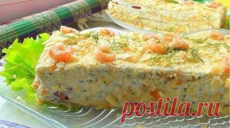 Оригинальная закуска "Наполеон" на Новый год! Надо взять: -коржи для торта - 6 шт. -грибы - 0,5 кг. -филе куриное - 3 шт. -яйца - 3-4 шт. -майонез - 300 гр. -сыр - 100 гр. -лук - 1 шт. -зелень. Способ