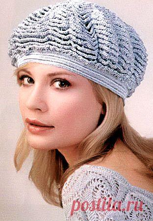 шапочки, береты крючком.
