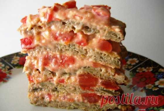 Тортик из баклажан с вкусной начинкой — Сад Заготовка