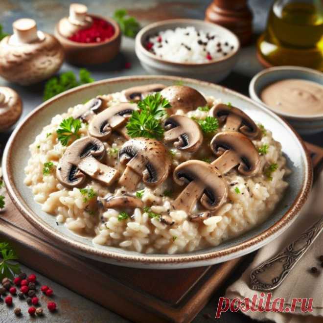 Ризотто с грибами — Пошаговый рецепт приготовления 2024 | Простые и вкусные домашние рецепты