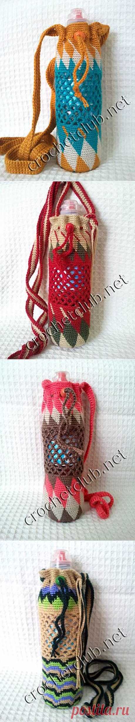 Сумочка для бутылки в жаккардовой технике