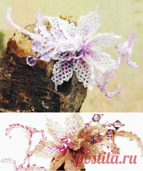 Заколка – брошь из бисера «Цветок» ~ Hairpin - Beaded Brooch