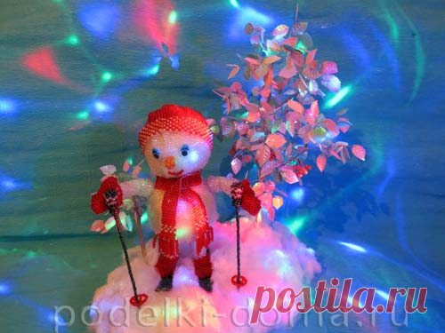 Снеговик из бисера (мастер-класс)