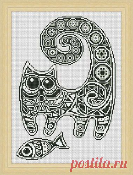 Графический кот. Схема вышвки