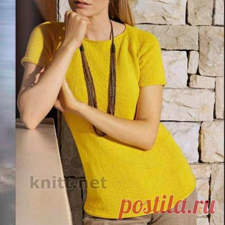 Пуловер реглан желтого цвета | knitt.net | Все о вязании
