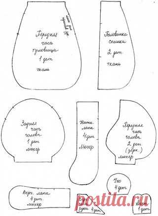 Медвежонок Тедди - плоскомордик , выкройка