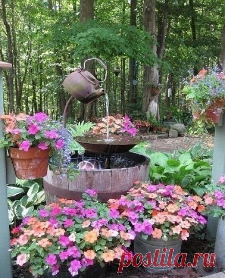 Чудо-фонтанчик из стареньких вещей