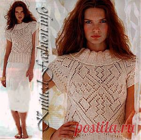 Топ с ажурными мотивами - KnittedFashion.info - Модное Вязание