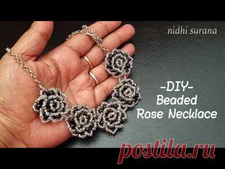 ⚜️Beaded Rose Necklace || Collar Tutorial DIY (0285)