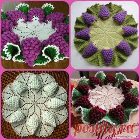 Совместное онлайн-вязание крючком салфетки &quot;Виноградная лоза&quot;