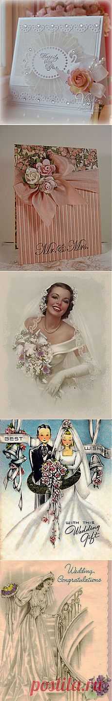 A Message for the Bride and Groom- 1940s Vintage Card