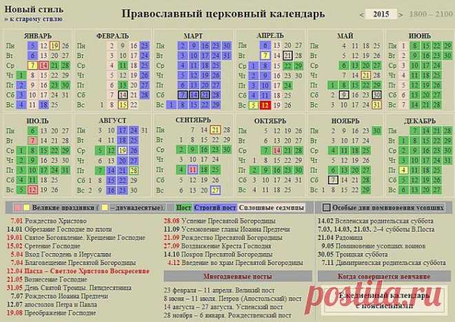 Церковный календарь 2015 и информер "Православные праздники".
