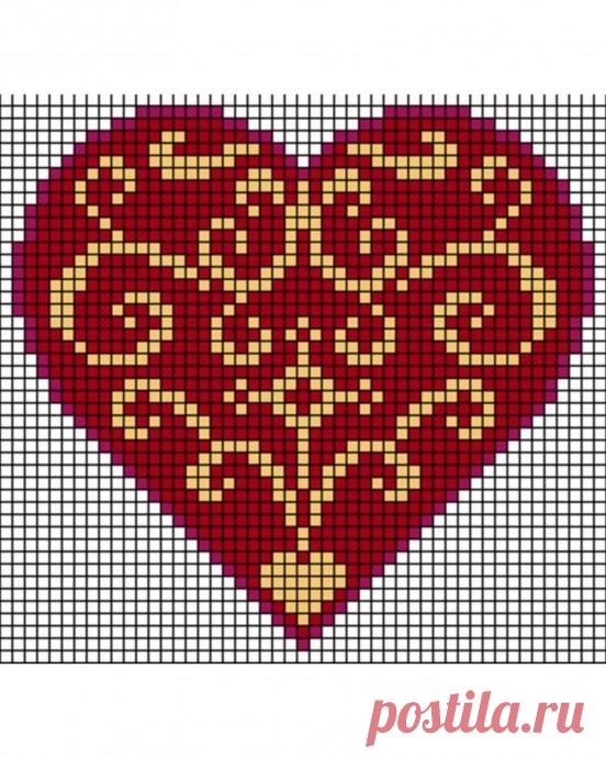​Вышиваем сердца крестиком