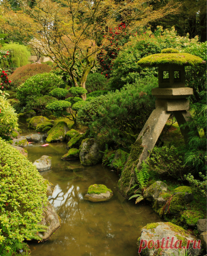 Японский сад в Портленде - Japanese Garden in Portland (США, Портленд, Орегон).