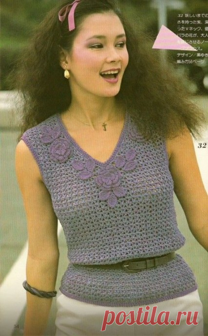 Летний топ крючком