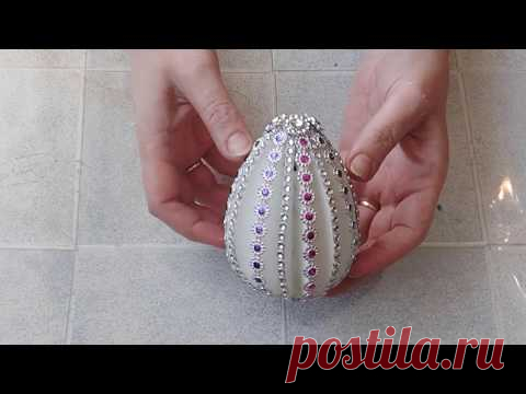Пасхальное яйцо из подложек и страз своими руками. DIY/рукоделие
