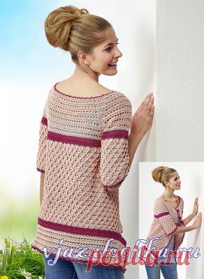 Жакет крючком с коротким рукавом