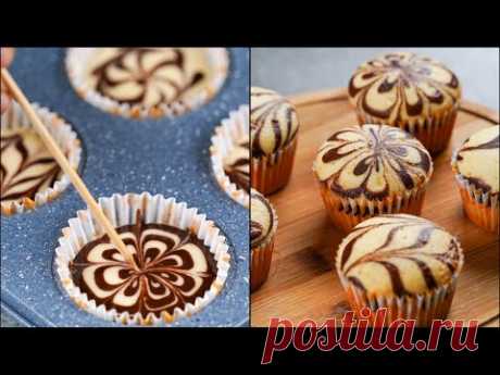MARBLE CUPCAKES RECIPE | SUPER SOFT & FLUFFY MARBLE CUPCAKE RECIPE | CHOCOLATE SWIRL CUP CAKE RECIPE