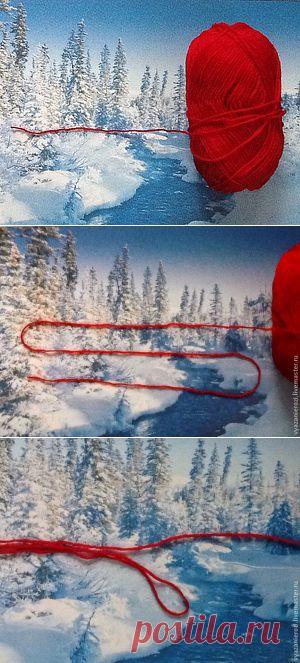 Как вязать в три нити с одного мотка. МК+ВИДЕО