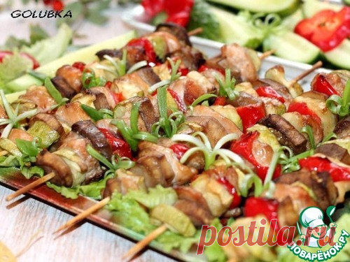Мини-шашлычки “Рататуй с курицей”